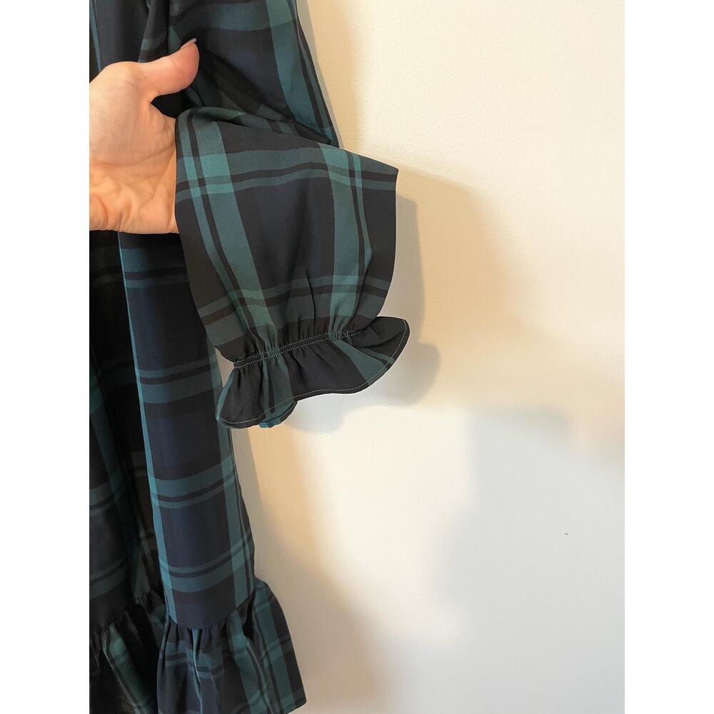 J. Crew Plaid Mini Dress in Green and Black - Picture 7 of 10